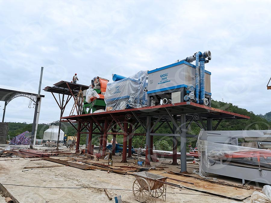 广西梧州花岗岩尾矿处理整线工程解决方案施工现场